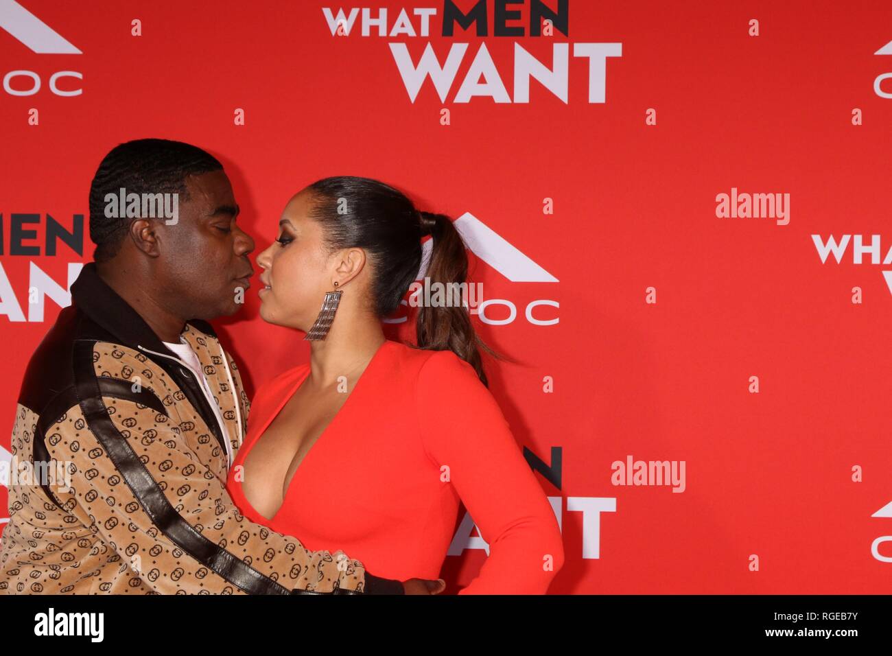 Los Angeles, CA, USA. 28th Jan, 2019. Tracy Morgan, Megan Wollover at arrivals for WHAT MEN WANT Premiere, Regency Village Theatre - Westwood, Los Angeles, CA January 28, 2019. Credit: Priscilla Grant/Everett Collection/Alamy Live News Stock Photo