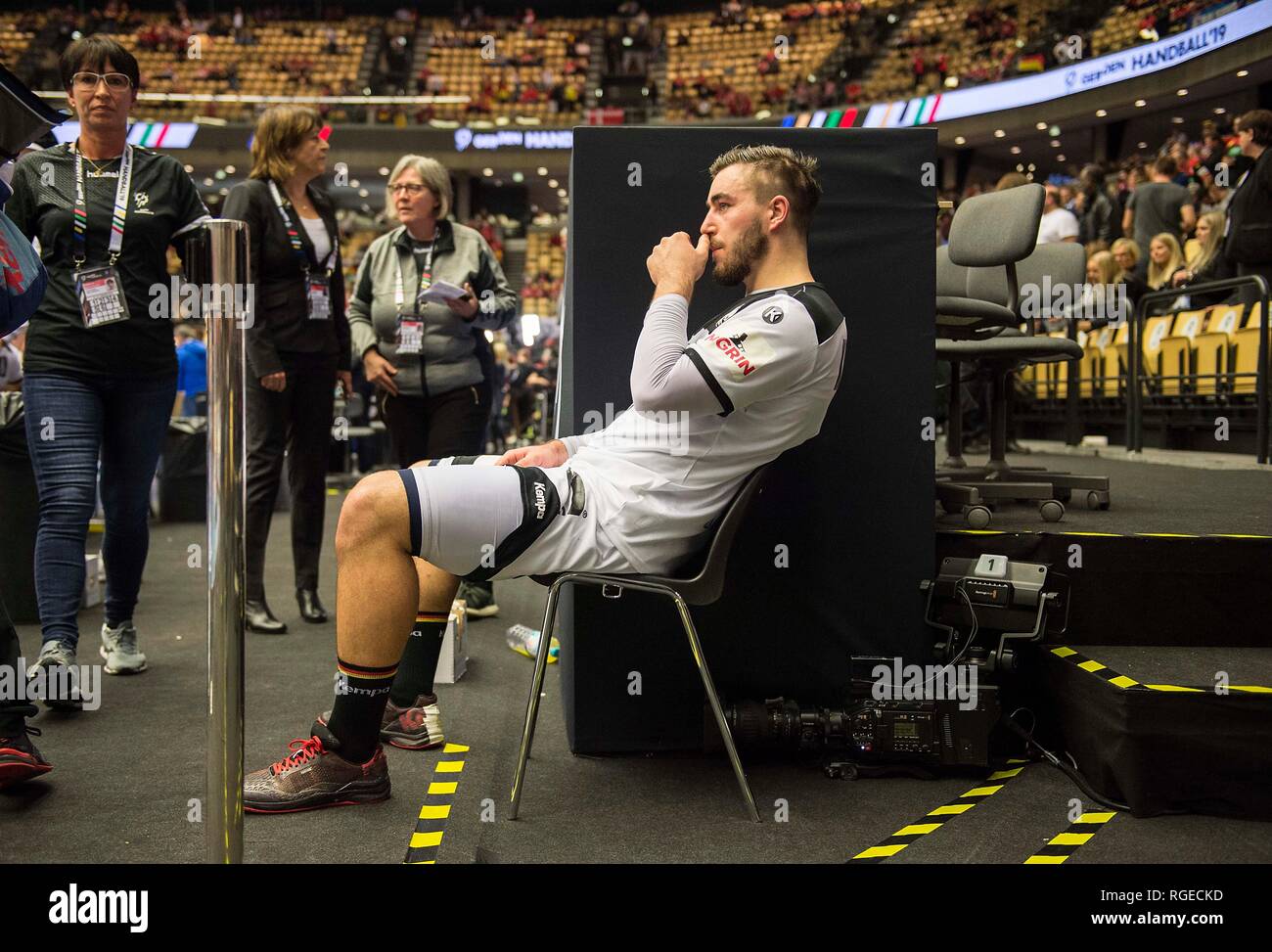 Jannik KOHLBACHER (GER) disappointed after the match, match for 3rd place, Germany (GER) - France (FRA), on 27.01.2019 in Herning/Denmark Handball World Cup 2019, from 10.01. - 27.01.2019 in Germany/Denmark. | usage worldwide Stock Photo