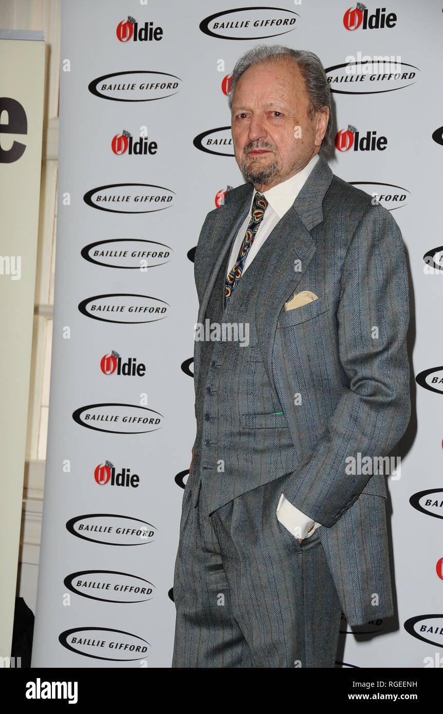 Peter Bowles seen arriving for The Oldie Awards at the Simpsons, on The Strand in London. Stock Photo