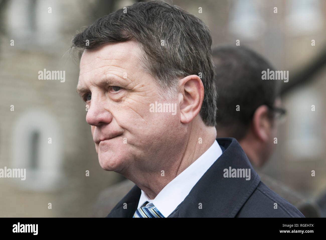 London UK. 29th January 2019. UKIP Leader Gerard Batten who has been a member of the European Parliament since 2018 is seen  at Westminster on the day Members of Parliament vote on several key Brexit amendments. Gerard Batten became leader of UKIP and  succeeded Henry Bolton  in 2018 Credit: amer ghazzal/Alamy Live News Stock Photo