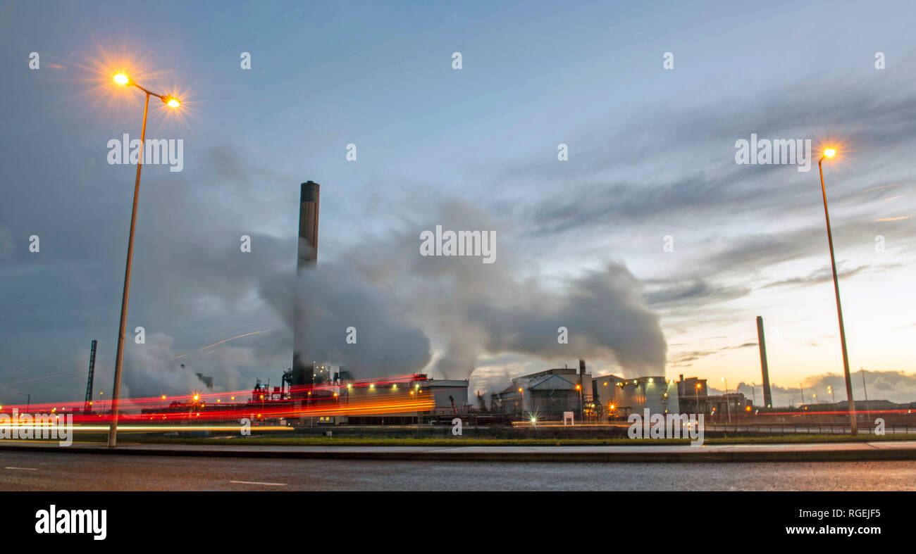 Port Talbot, South Wales, UK. 29th January, 2019. The Tata steelworks ...