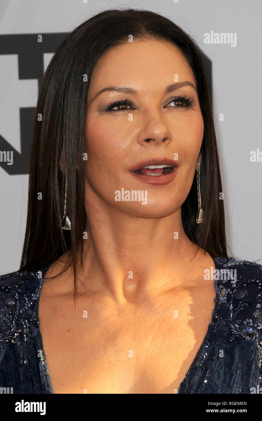 January 27, 2019 - Los Angeles, CA, USA - LOS ANGELES - JAN 27:  Catherine Zeta-Jones at the 25th Annual Screen Actors Guild Awards at the Shrine Auditorium on January 27, 2019 in Los Angeles, CA (Credit Image: © Kay Blake/ZUMA Wire) Stock Photo