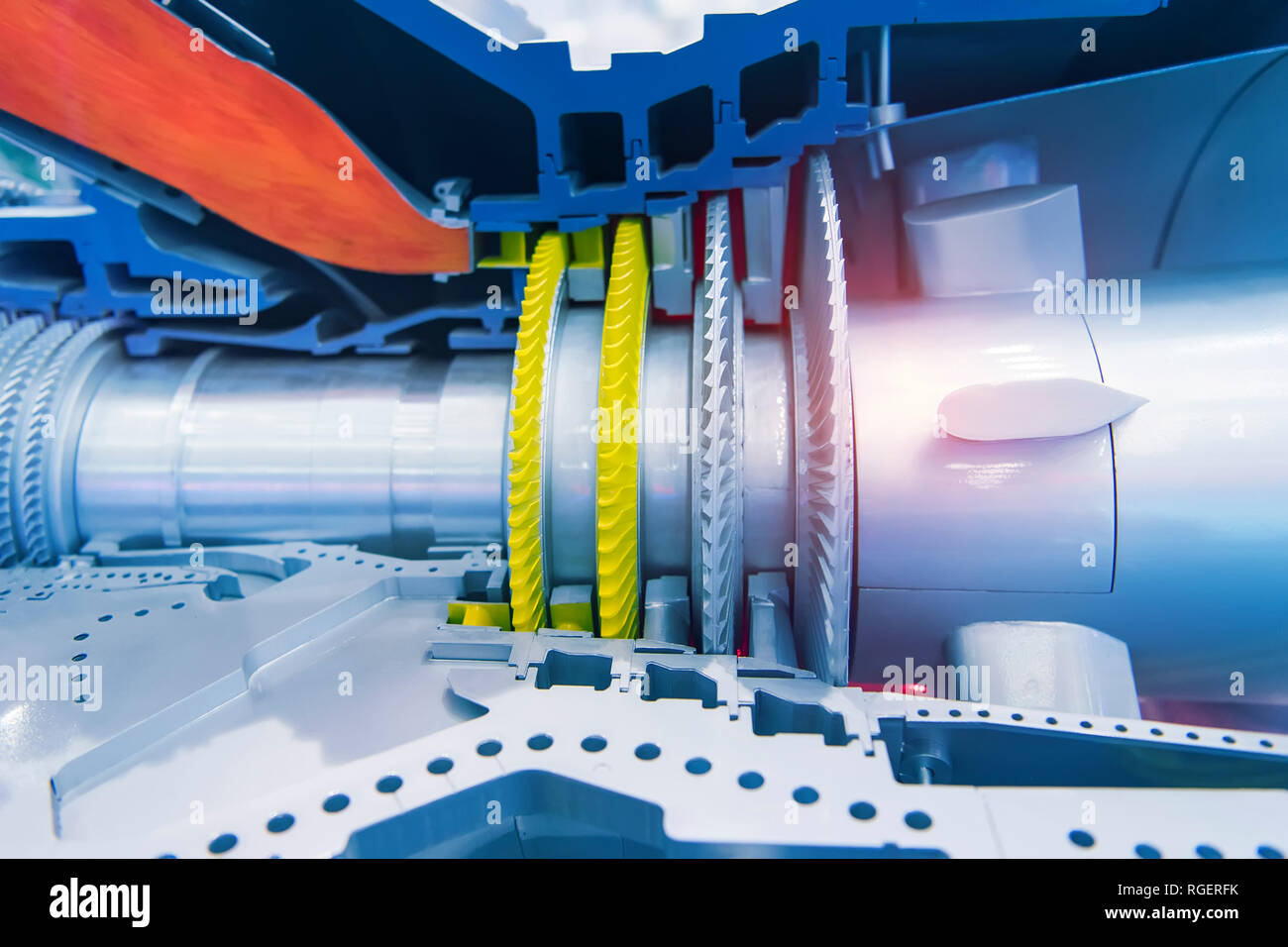 turbine metal mechanism details Stock Photo - Alamy