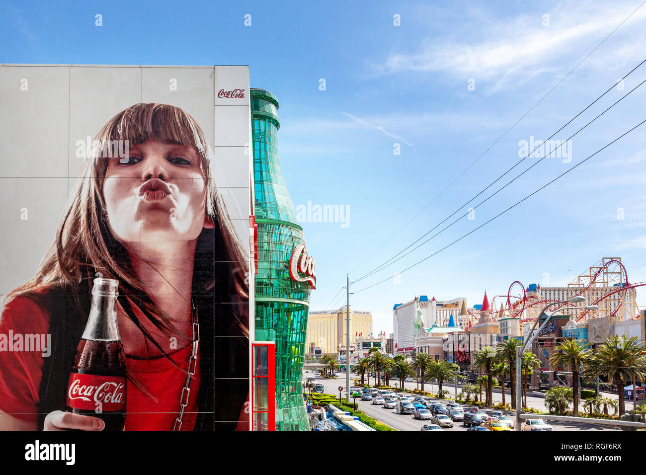 Las Vegas, USA 18 April 2012 Advertising billboard and giant glass