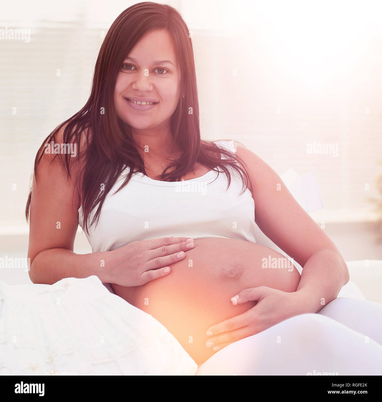 Sweet soft belly woman — pic 7