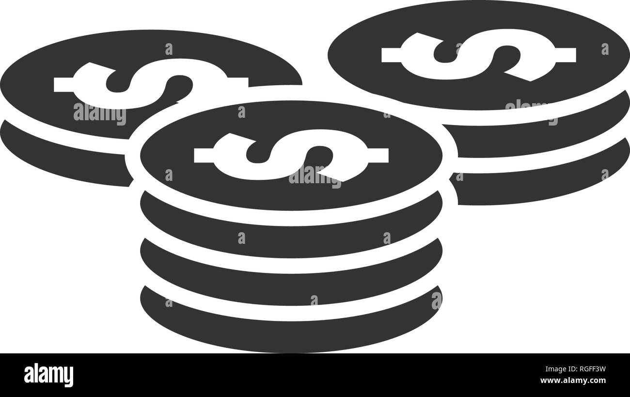 Coin stack icon graphic design template vector isolated Stock Vector