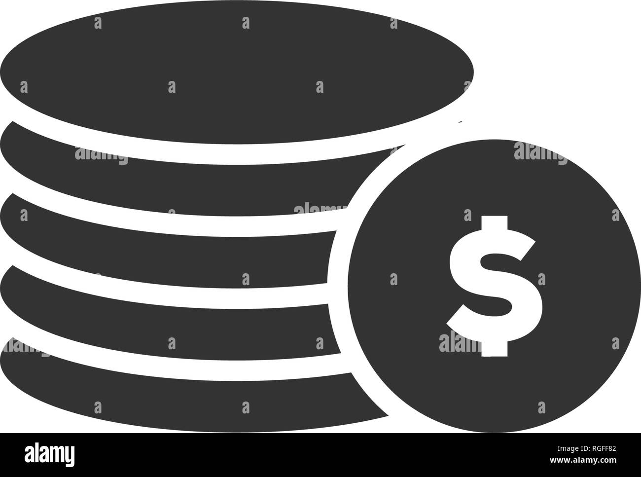 Coin stack icon graphic design template vector isolated Stock Vector