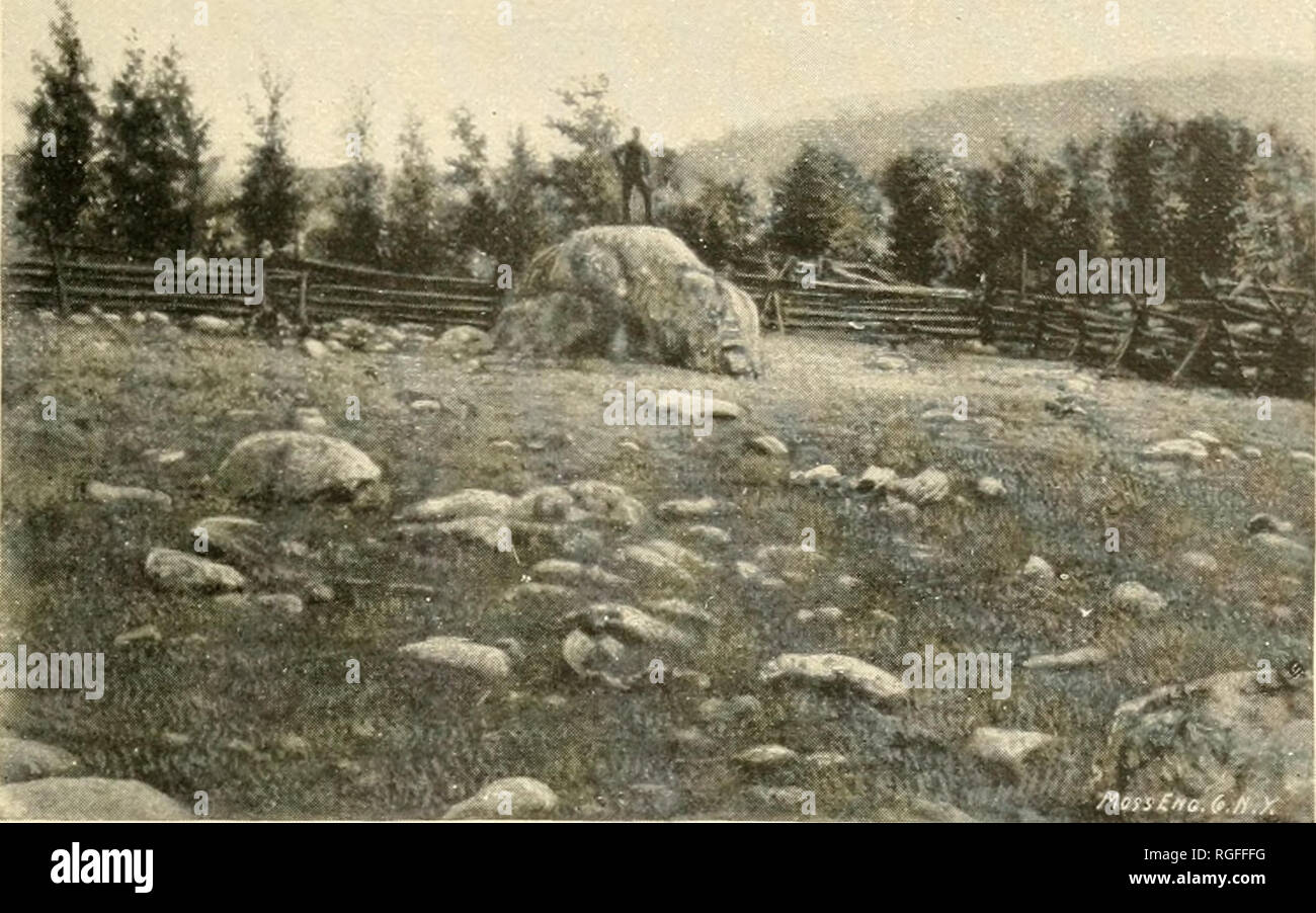 . Bulletin of the Geological Society of America. Geology; Geology -- United States. 1. 1889. BULL. GEOL. SOG. AM. !. FlG. 1.— MODtRN BOULDER PAVEMENT ON GEORGIAN BAY EAST OF THE END OF BLUE MOUNTAINS OF COLLINGWOOD, ONT.. Please note that these images are extracted from scanned page images that may have been digitally enhanced for readability - coloration and appearance of these illustrations may not perfectly resemble the original work.. Geological Society of America. [New York, etc. ] The Society Stock Photo