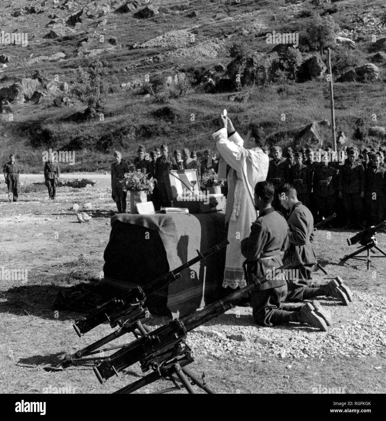 mass at the battlefield, 1943 Stock Photo