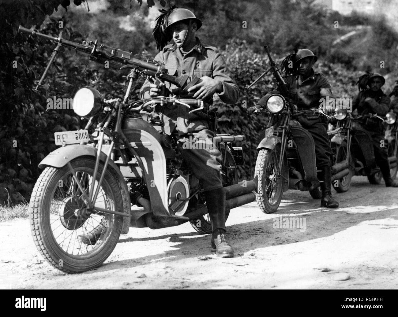 motorcyclist soldiers, 1939-45 Stock Photo
