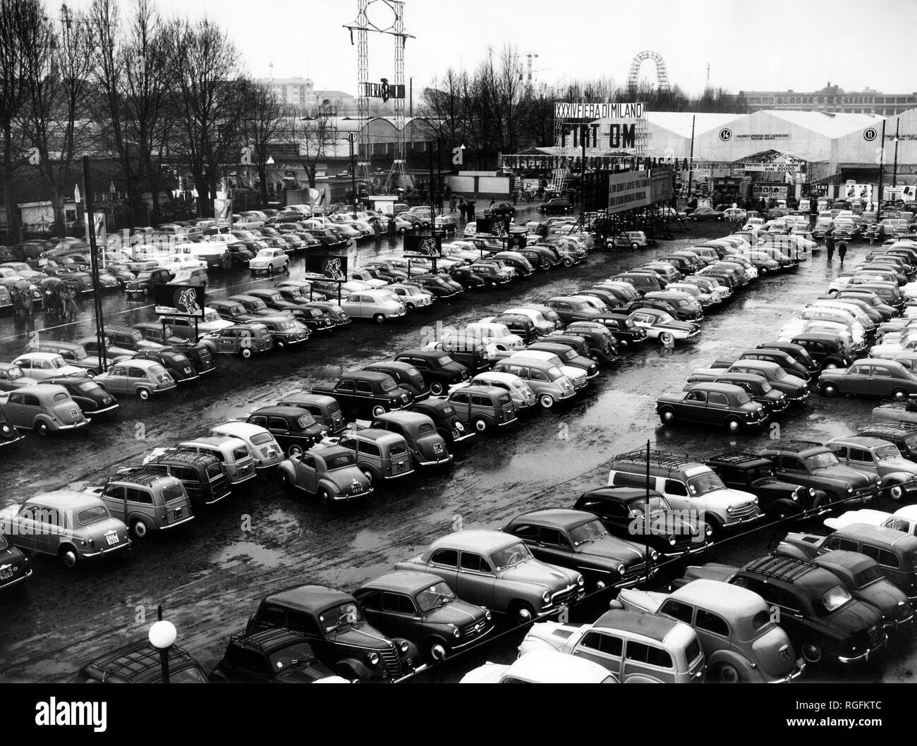 fiera campionaria, parking, 1956 Stock Photo