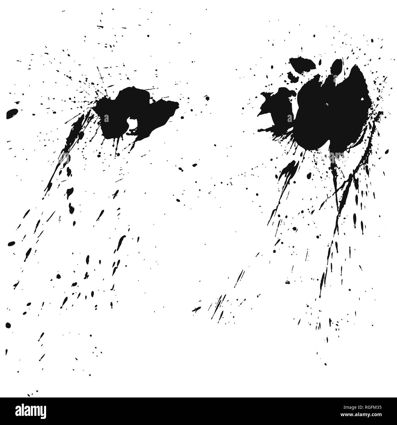 Paint splats blotches isolated on white background Stock Vector