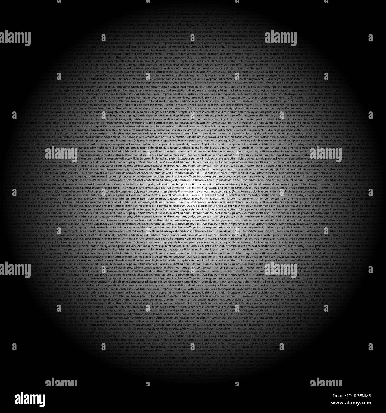 Black background with white old sample text and word Stock Vector