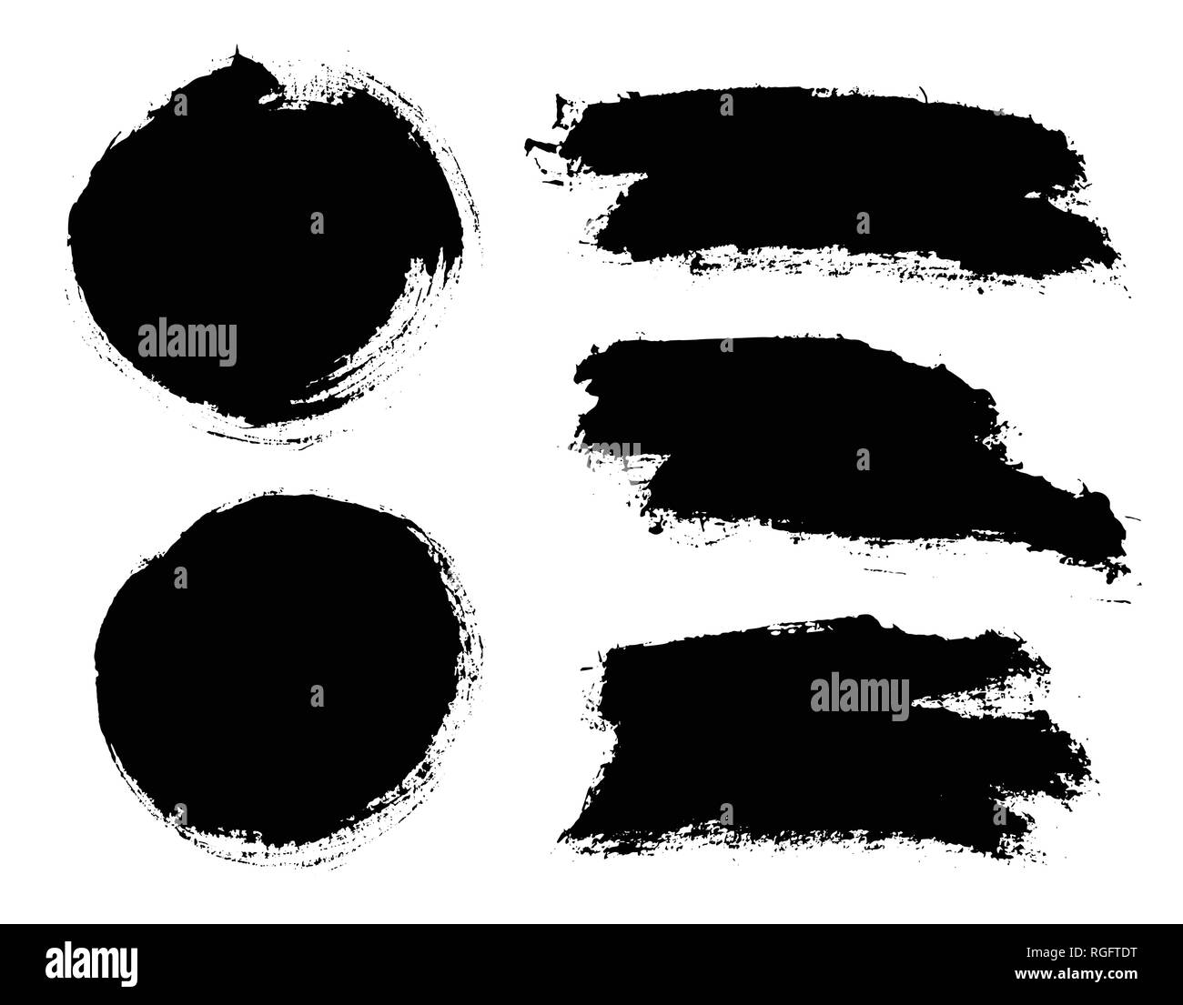 Brush strokes set vector painted isolated objects Stock Vector Image ...