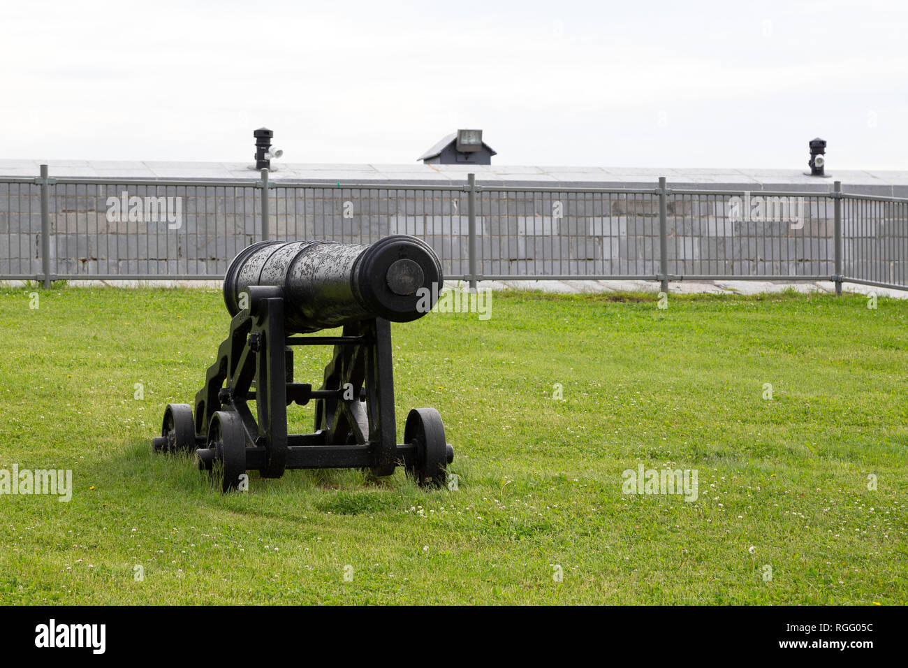 Cannon outside of Fort Henry in Kingston, Ontario. Stock Photo