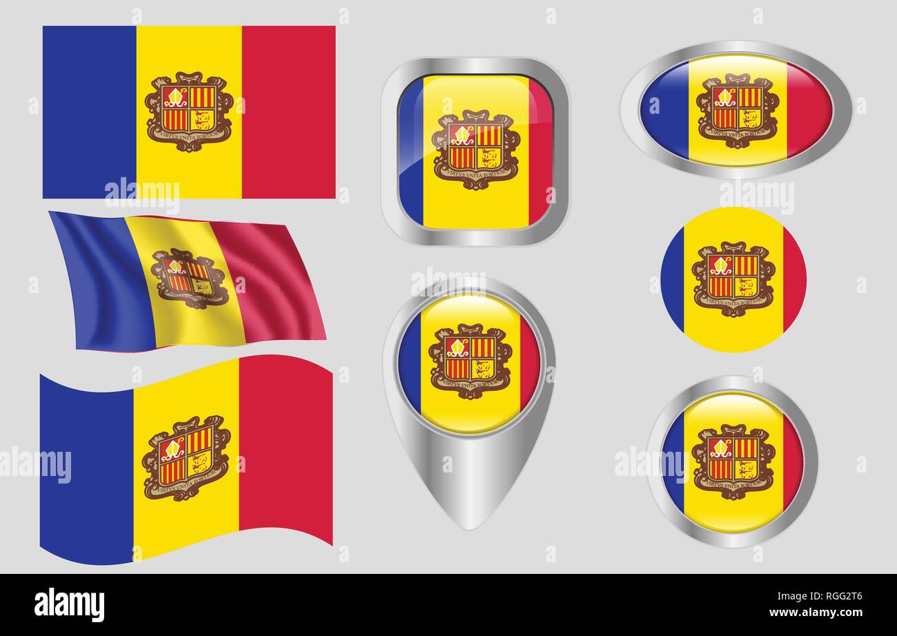 Flag of Andorra Stock Vector
