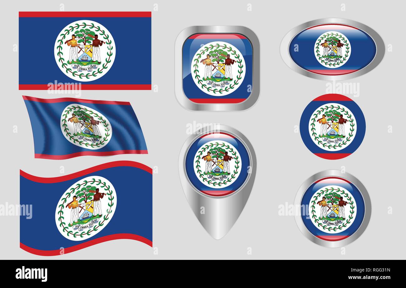 Vector belize round flag Stock Vector Images - Alamy