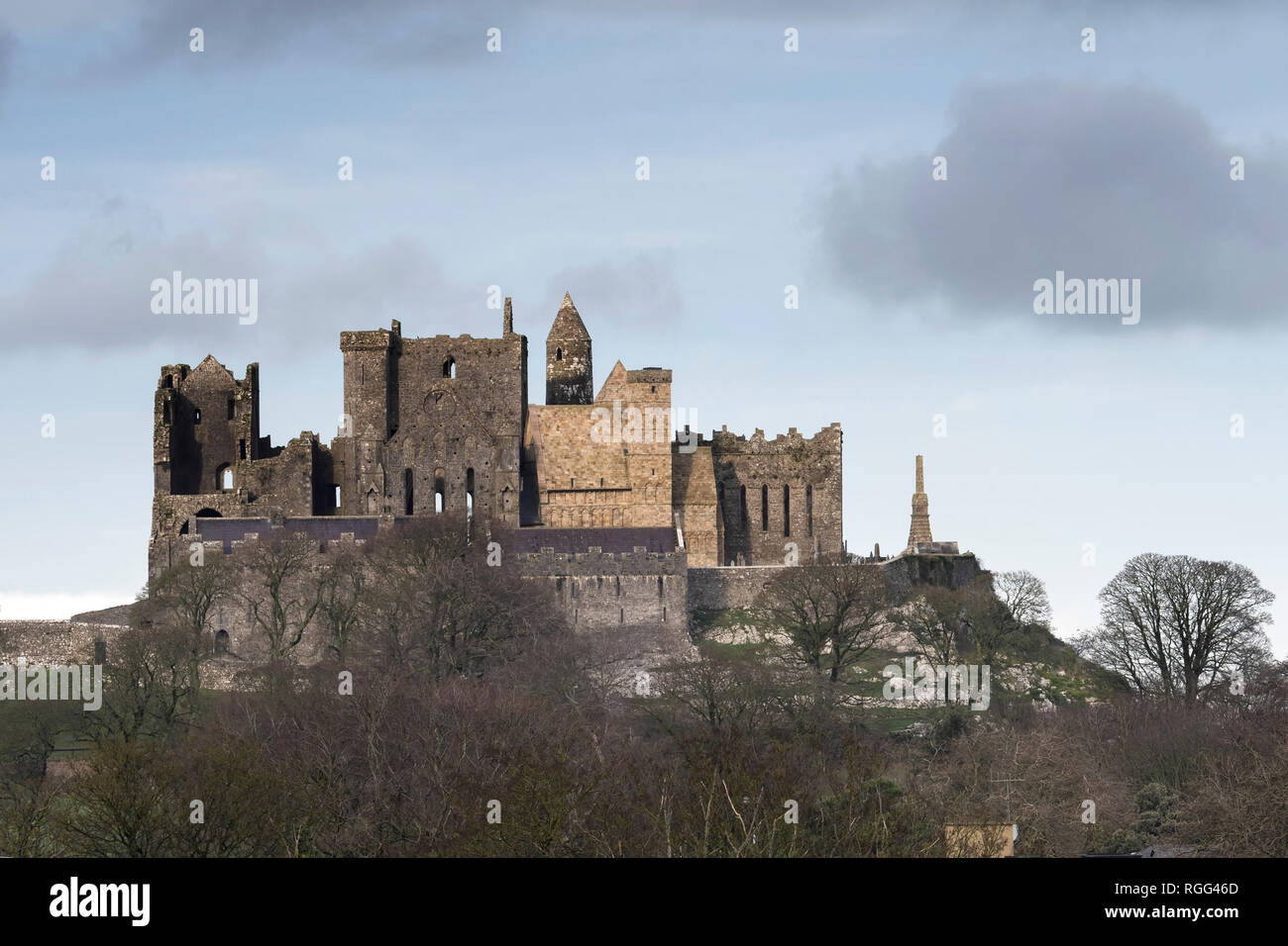 Rock of Cashel on a cold December day. Cashel, Tipperary, Ireland Stock Photo