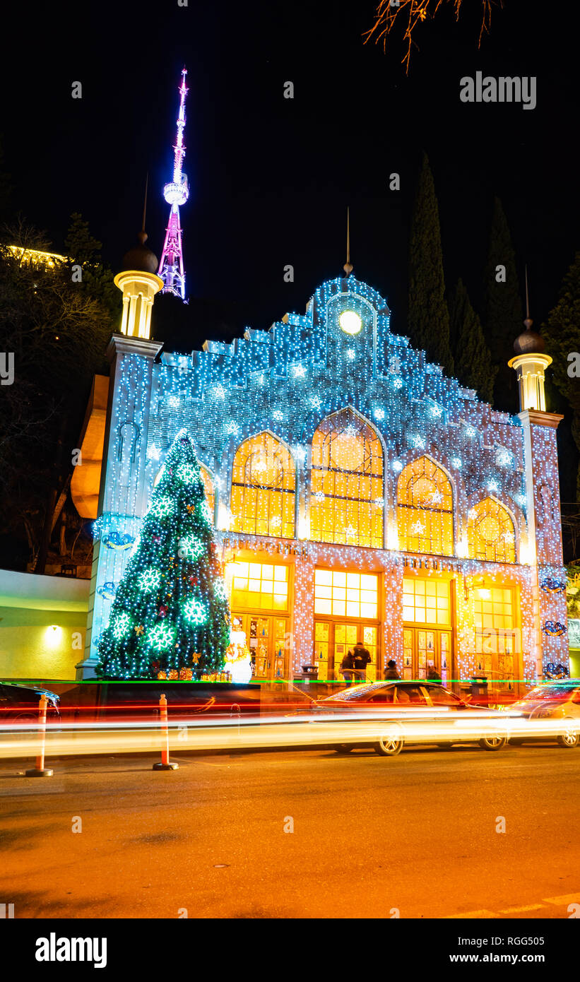 Christmas Lights In Georgia 2019 Georgia Tbilisi. Christmas and New 2019 year illumination on the Christmas Lights In Georgia 2019 Georgia Tbilisi. Christmas and New 2019 year illumination on the