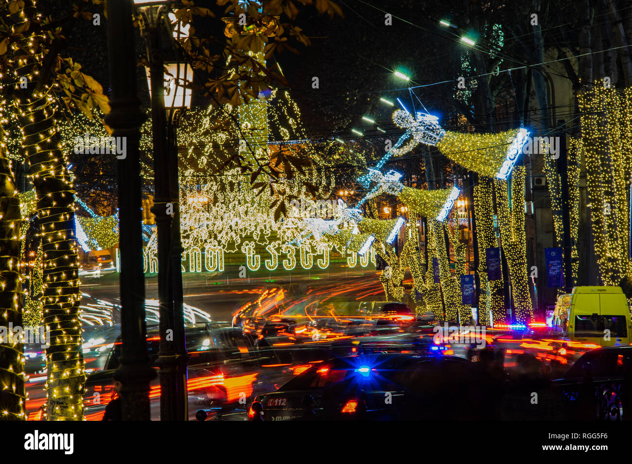 Christmas Lights In Georgia 2019 Georgia Tbilisi. Christmas and New 2019 year illumination on the Christmas Lights In Georgia 2019 Georgia Tbilisi. Christmas and New 2019 year illumination on the