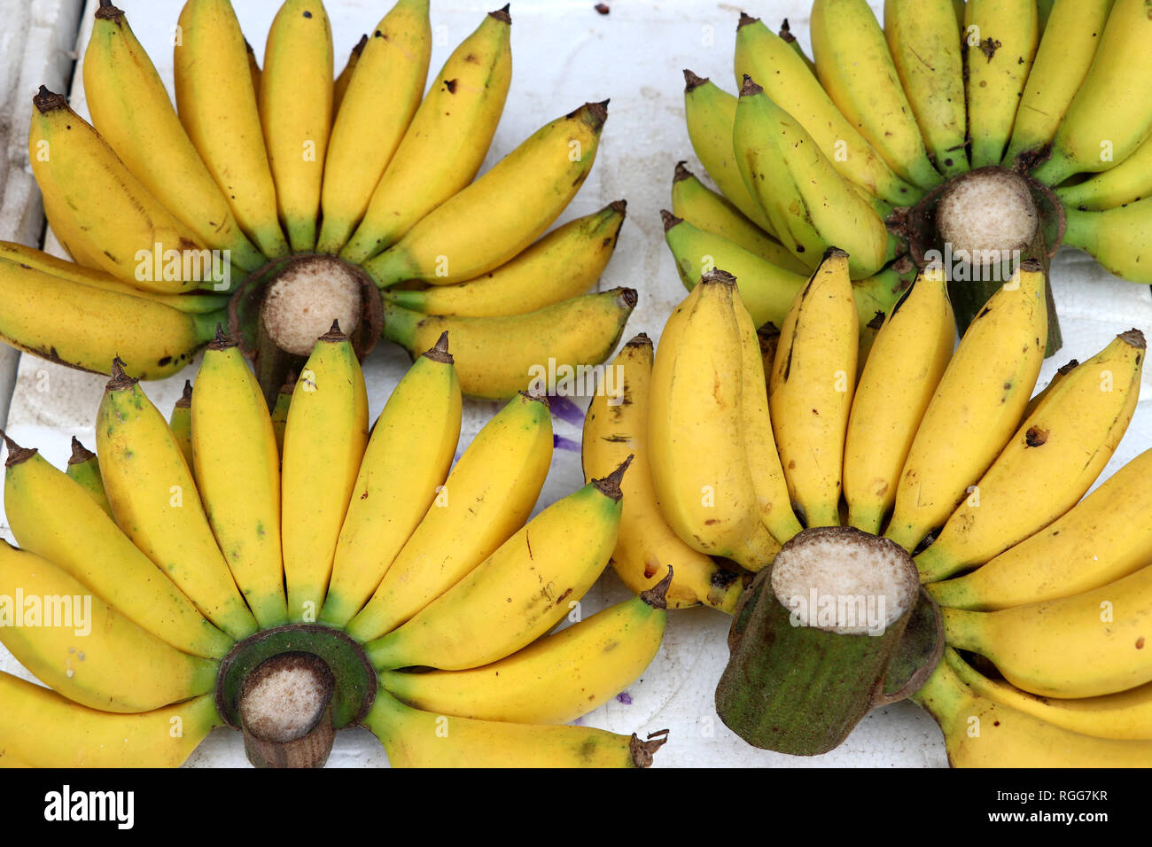 Bananas on a Vietnamese market - Vietnam Asia Stock Photo