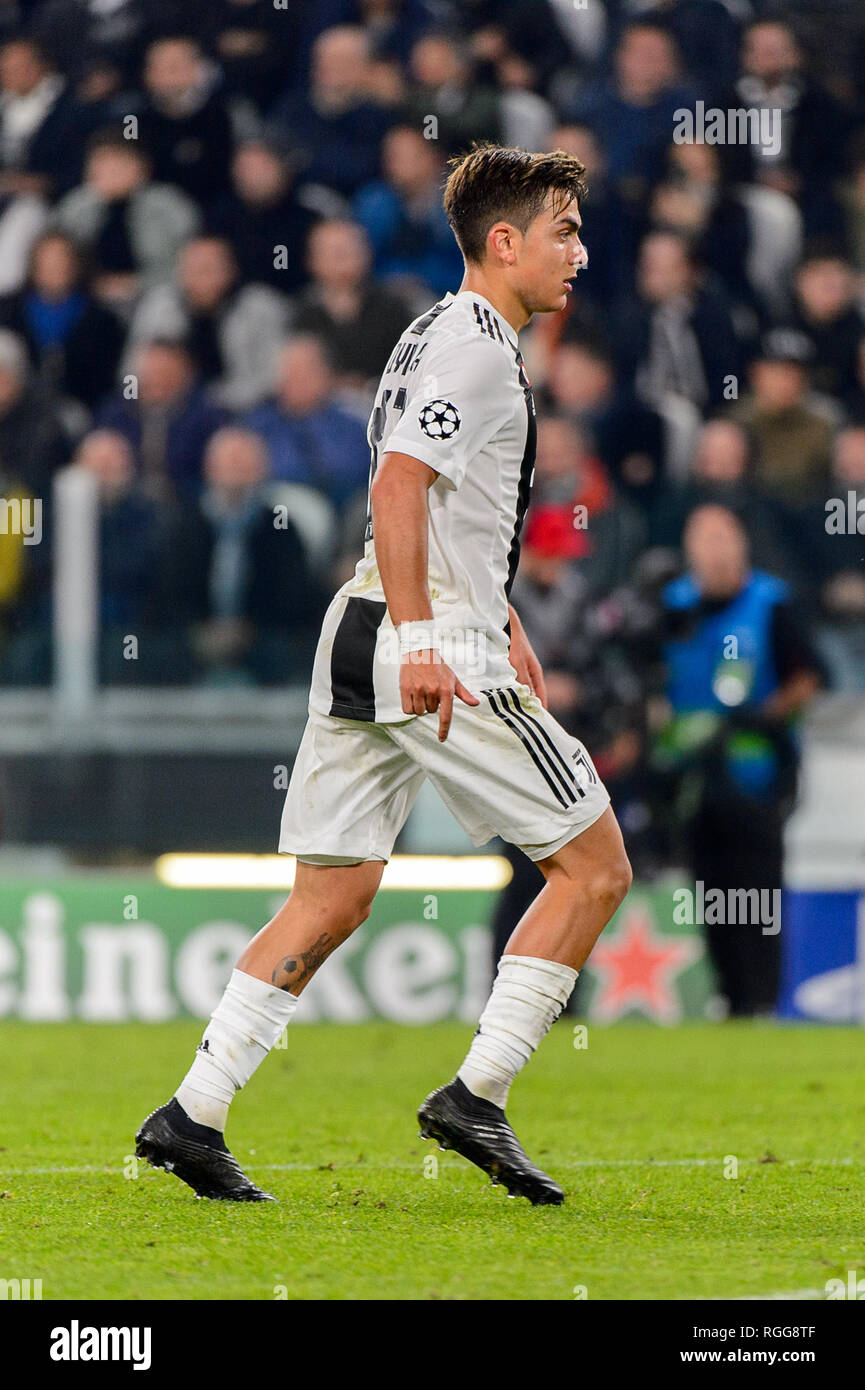 Turin - Nov 7, 2018: Paulo Dybala 10. Juventus - Manchester United
