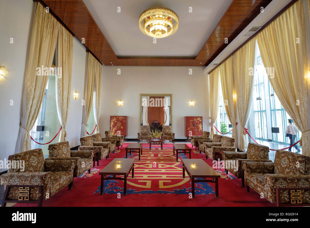 Vice-president's reception room at the Independence Palace aka Reunification Palace (formerly Presidential Palace) in Ho Chi Minh City, Vietnam Stock Photo