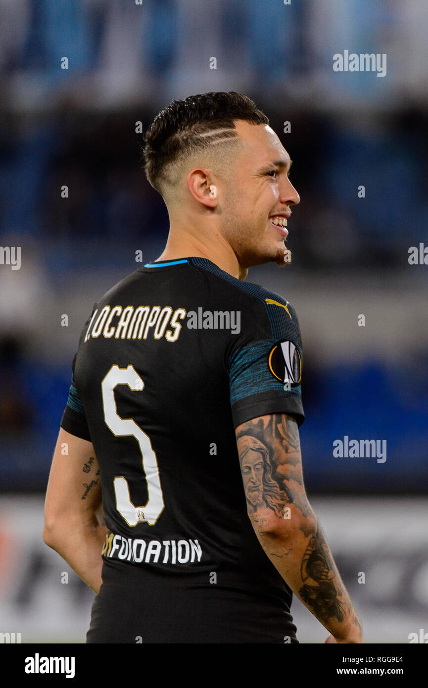 Fanion OM Olympique Marseille – Joueur Ocampos – Saison 2018-19 – 16x11 Cm – Sous Blister