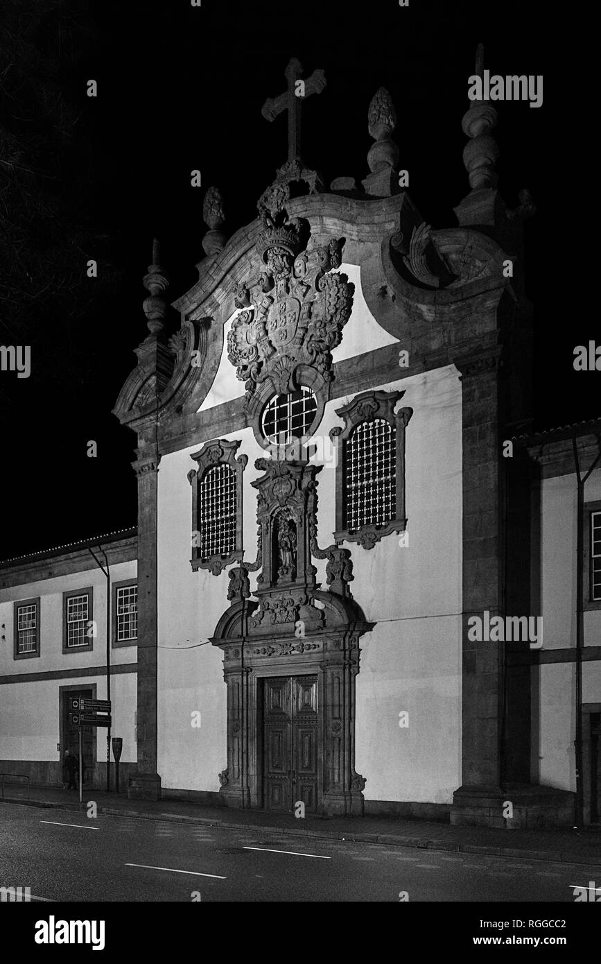 High school and Church of Our Lady of Hope in the city of Porto, Portugal, Europe Stock Photo