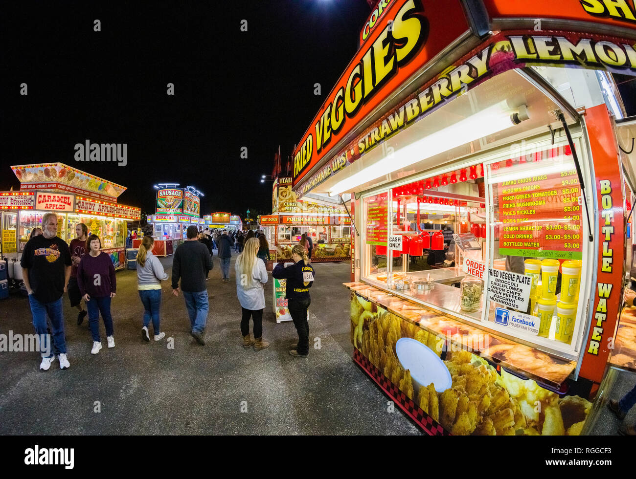 Night at the Manatee County Fair at the Manatee County Fairgrounds in in Palmetto Florida Stock