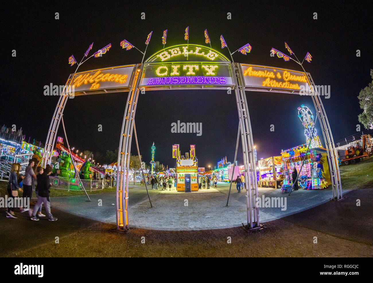 Night at the Manatee County Fair at the Manatee County Fairgrounds in in Palmetto Florida Stock