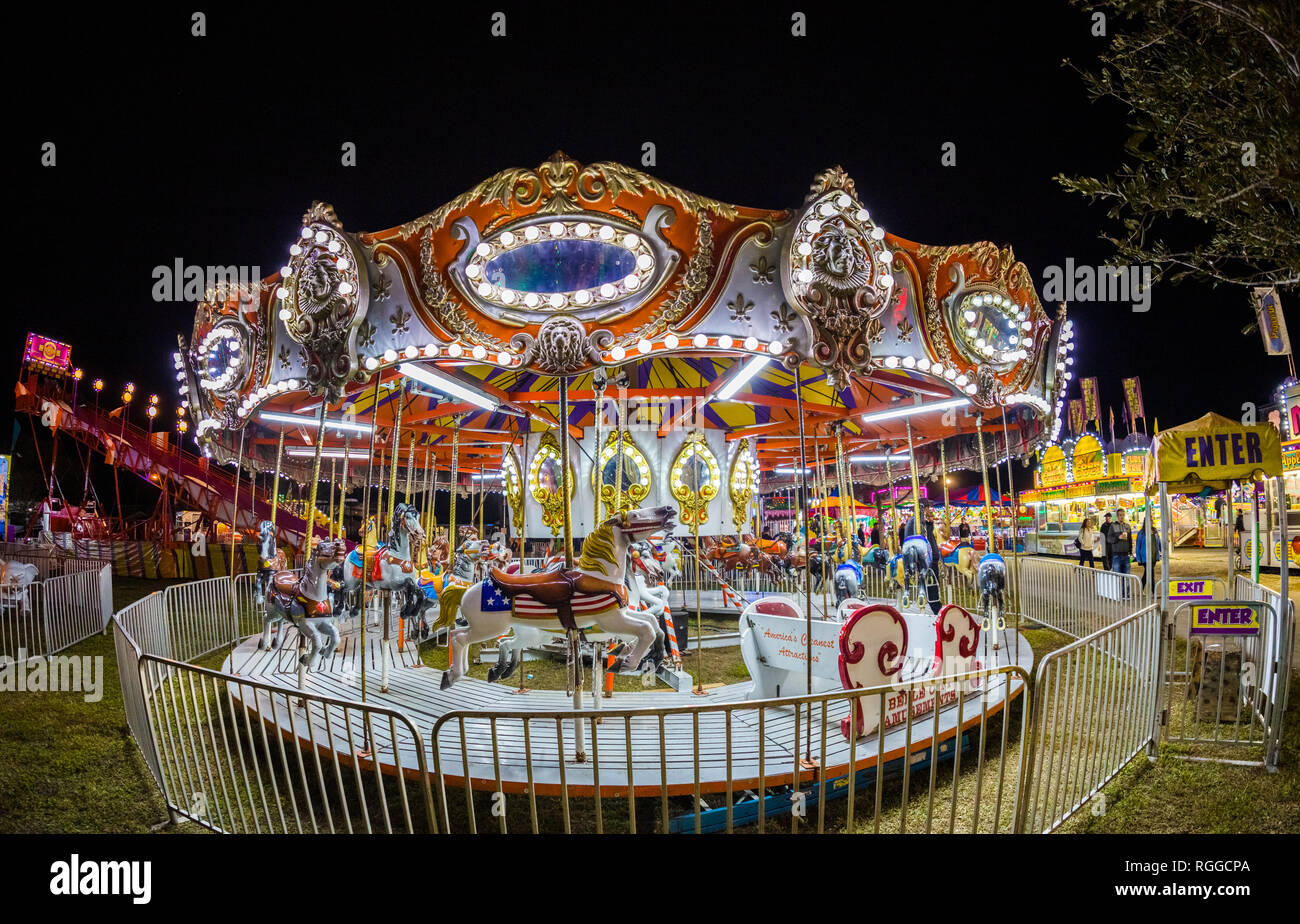 Night at the Manatee County Fair at the Manatee County Fairgrounds in in Palmetto Florida Stock