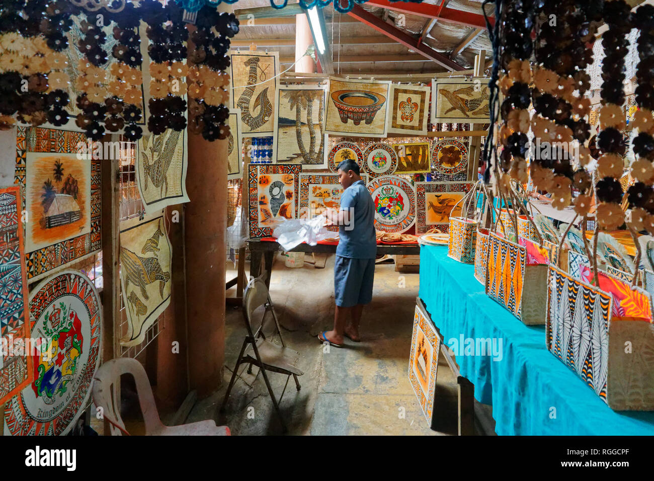 Nuku Alofa arts and crafts market, Tonga. Stock Photo