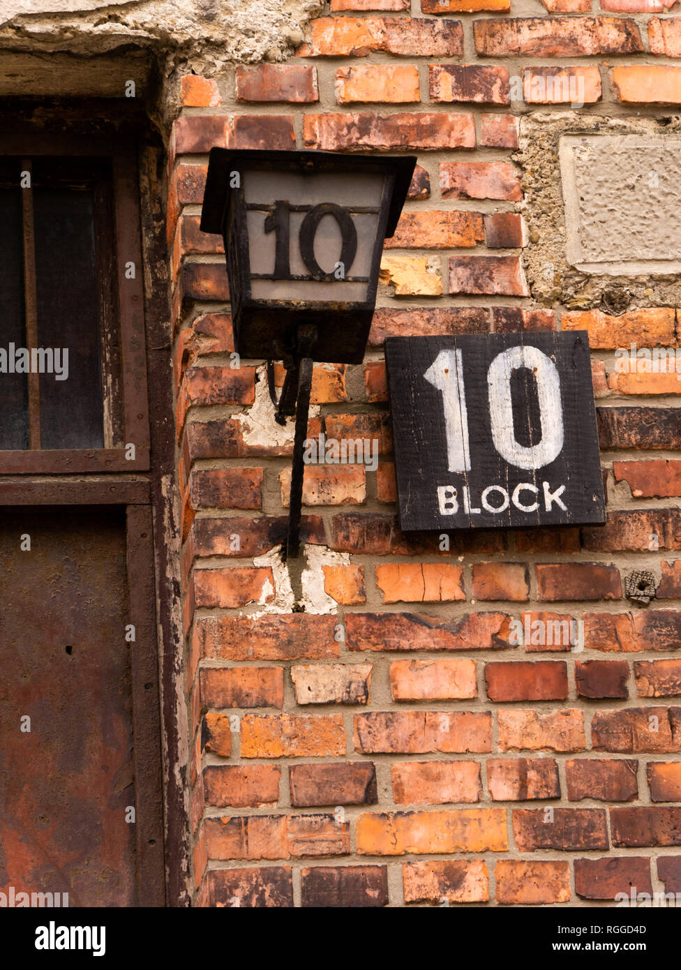 Block 10, medical experiment block, Auschwitz concentration and extermination camp, Oswiecim, Poland Stock Photo