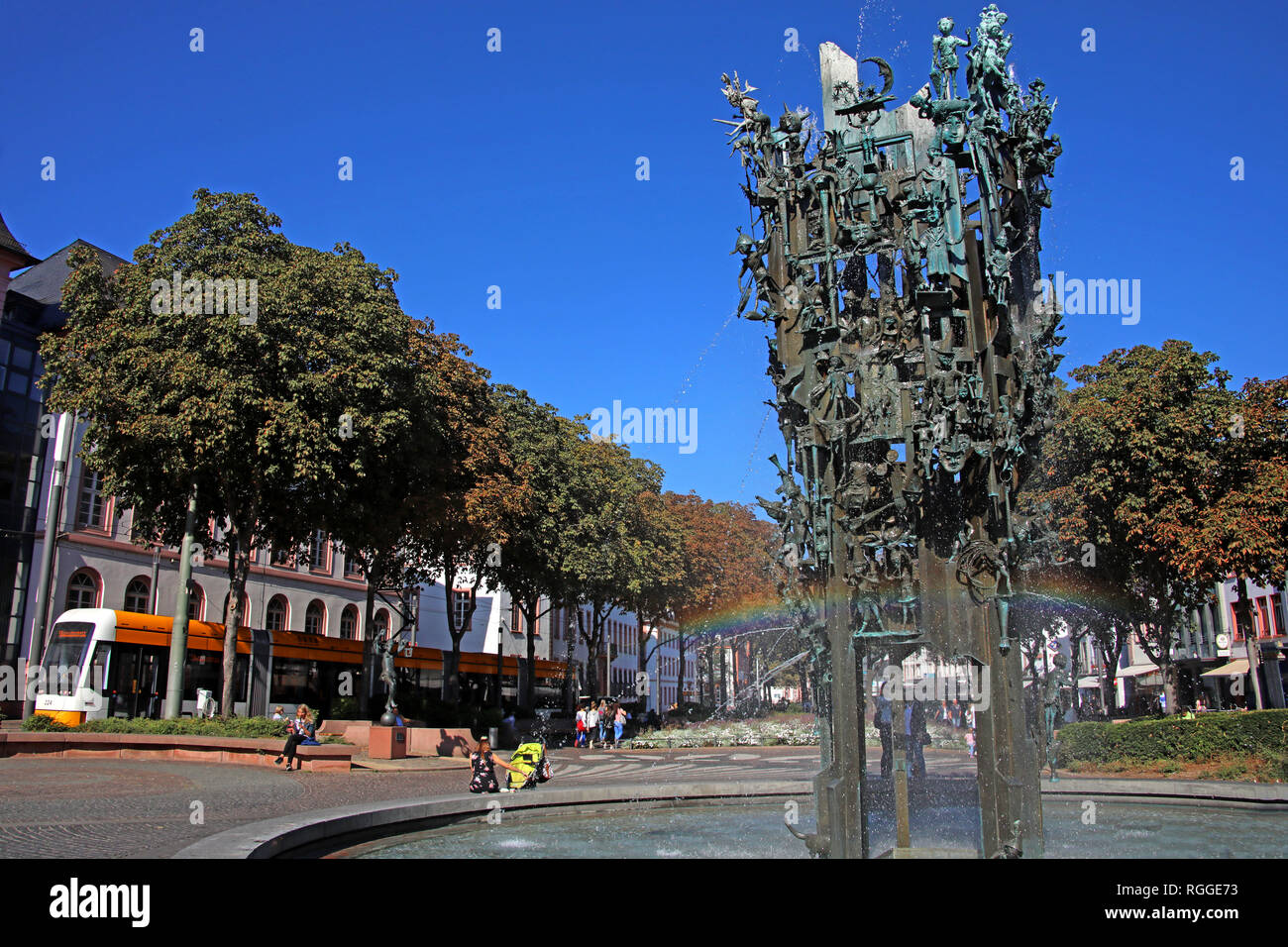 Carnival Fountain, Fastnachtsbrunnen, Landeshauptstadt , Schillerpl., 55116 Mainz, Germany, Europe Stock Photo