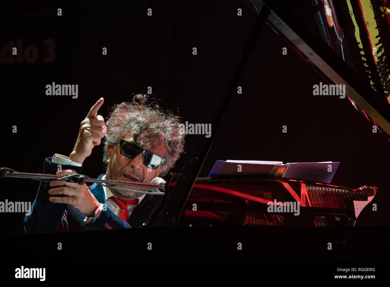 Fito Páez seen performing during the concert in Spain. Fito Páez, one