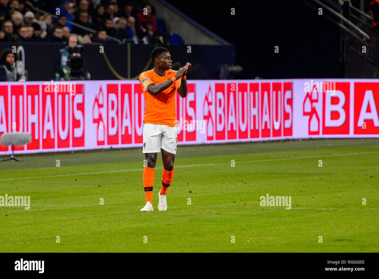 GELSENKIRCHEN - NOV 19, 2018: Kenny Tete 2. Germany - Netherlands. UEFA Nations League. Schalke 04 stadium. Stock Photo