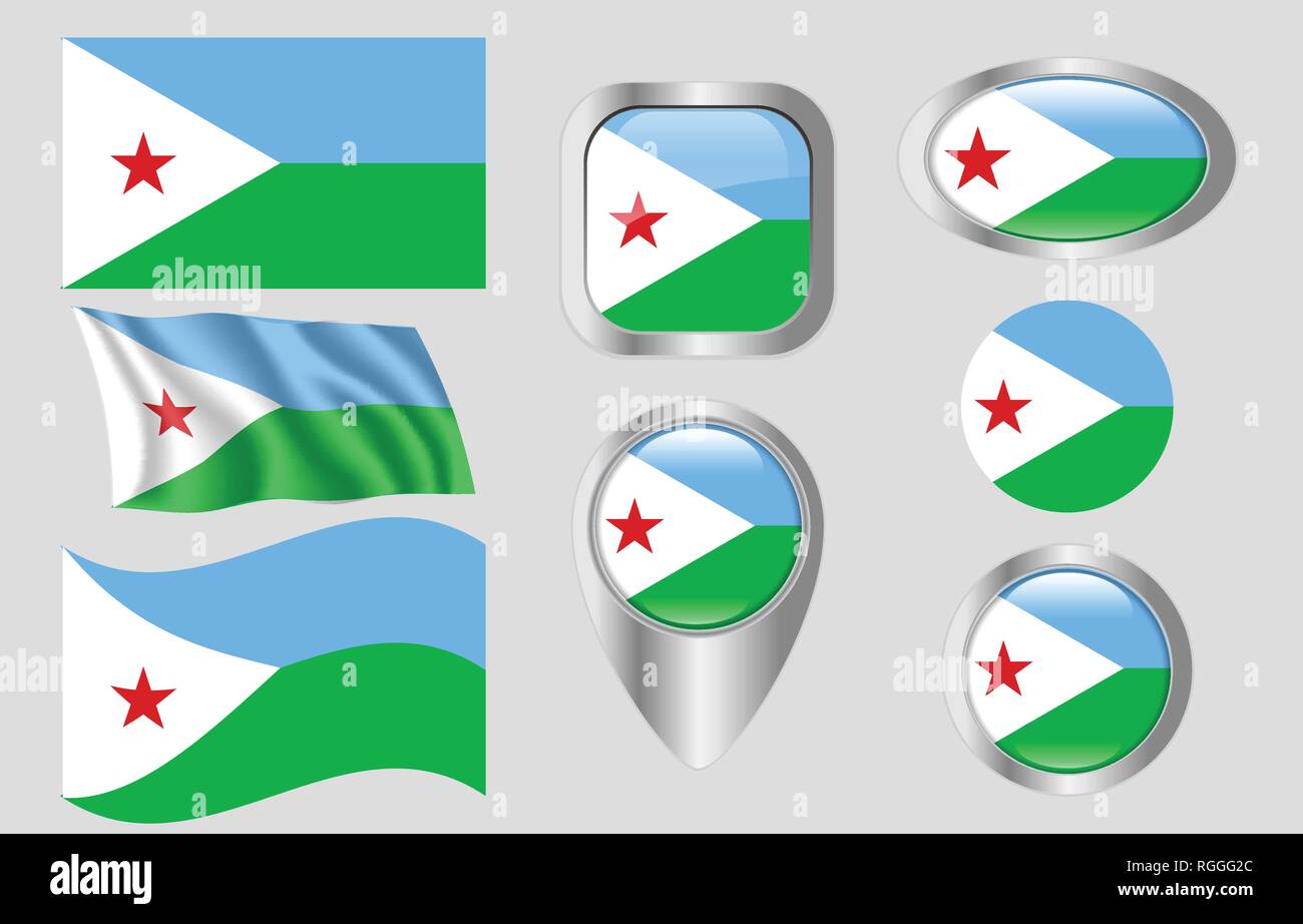 Flag of Djibouti Stock Vector