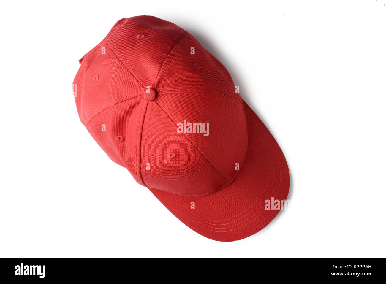 Red cap on white background Stock Photo Alamy
