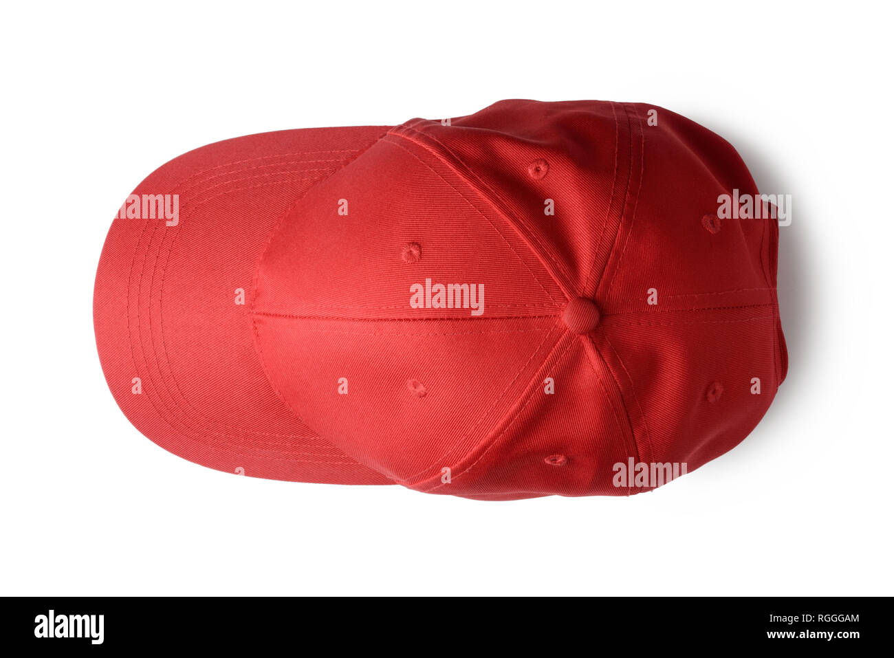 Red cap on white background Stock Photo Alamy