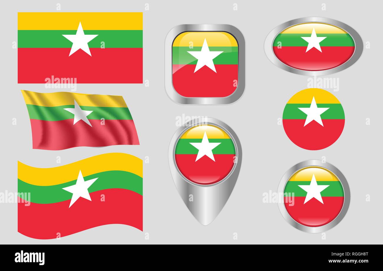 Flag of Myanmar Stock Vector Image & Art - Alamy