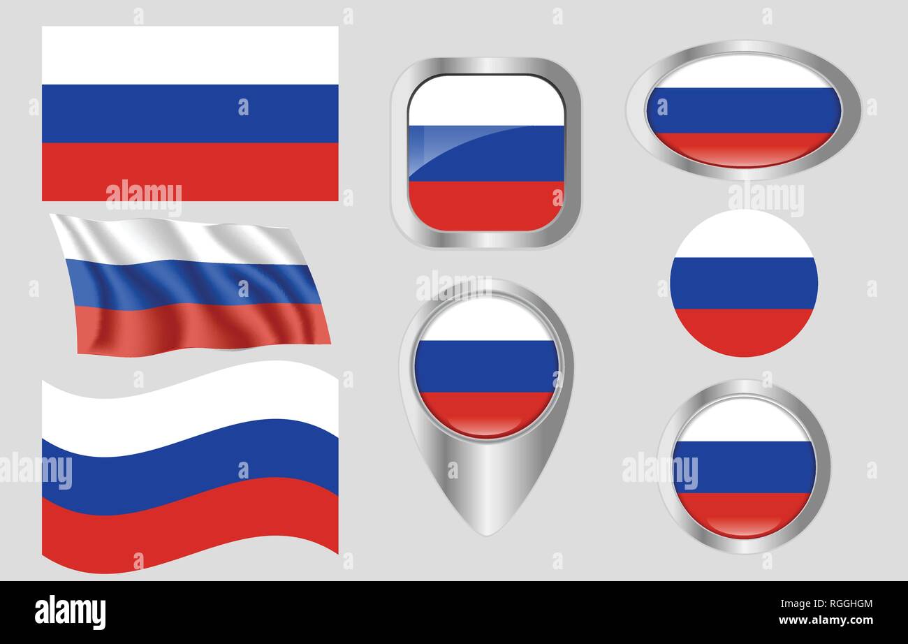 Russia Flag Icon Vector Illustration Flag Pin Stock Illustration - Download  Image Now - Award Ribbon, Badge, Banner - Sign - iStock