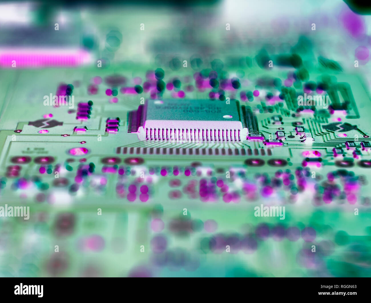 Close up of circuit board Stock Photo