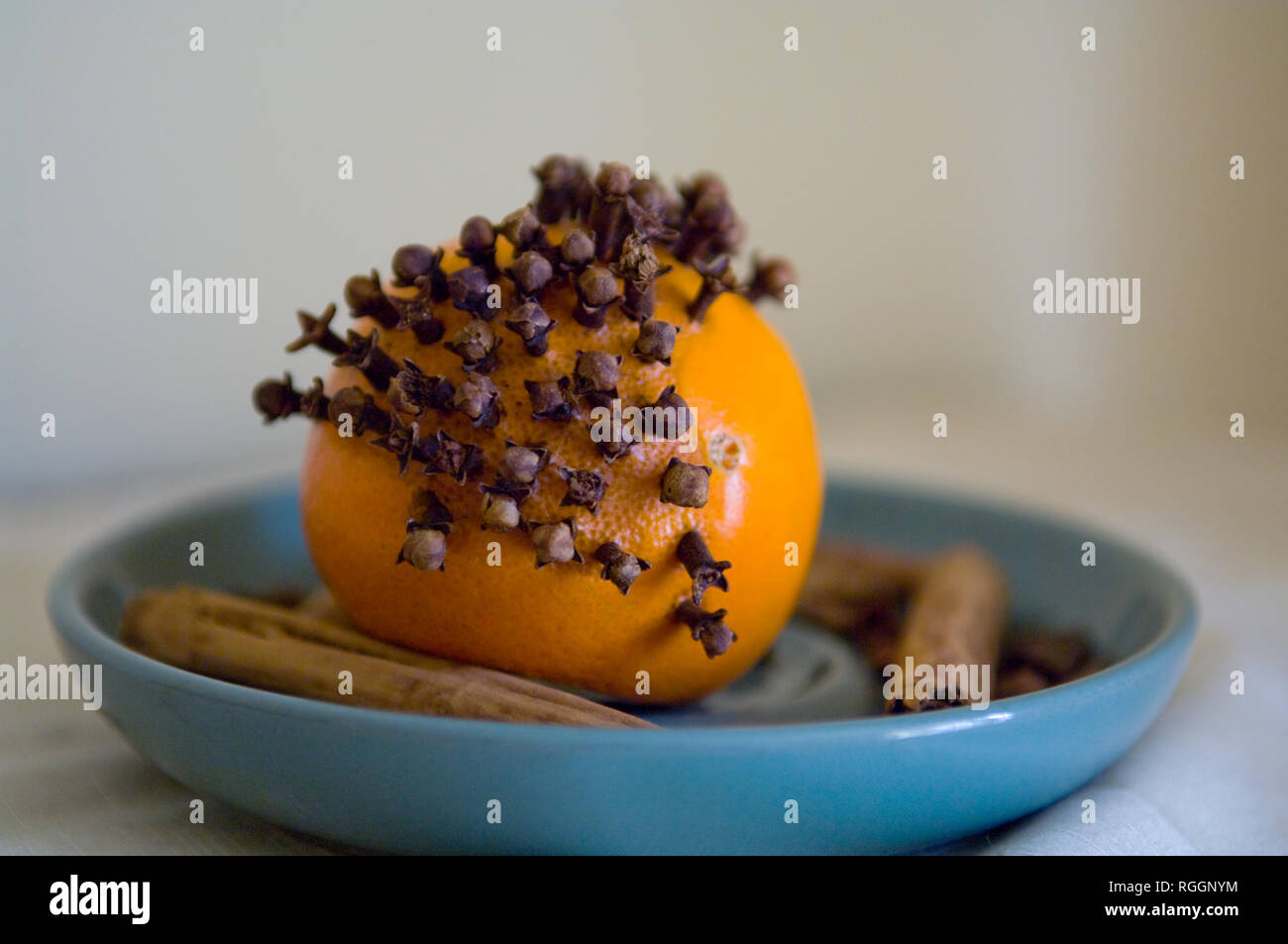 Christmas Decorations, orange studded with cloves Stock Photo Alamy