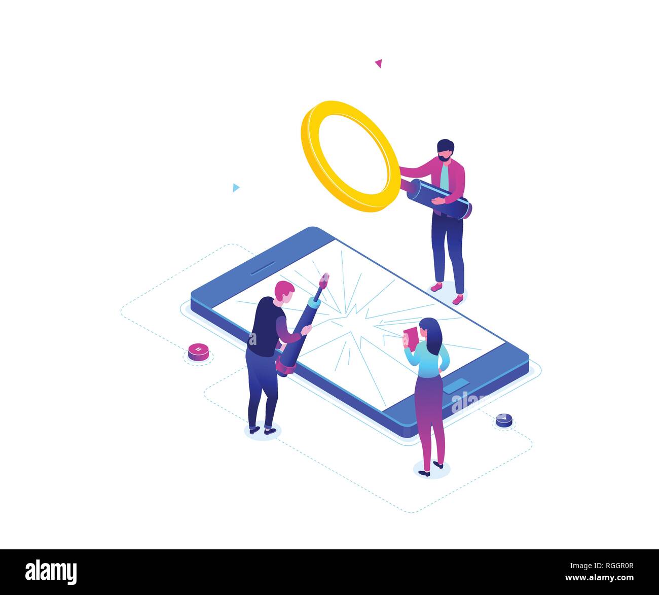 Mobile repair service - modern colorful isometric vector illustration ...