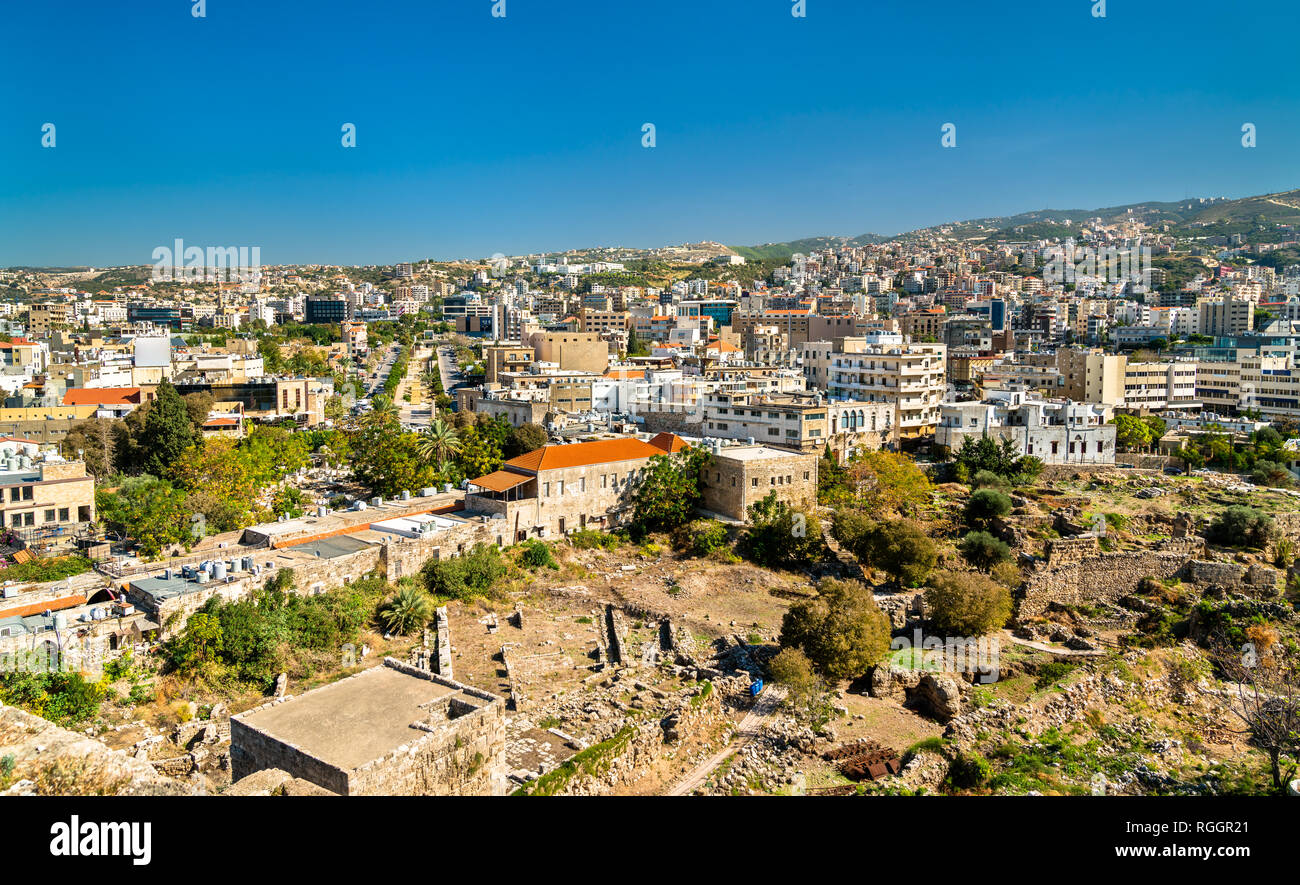 Aerial view of Byblos town in Lebanon Stock Photo