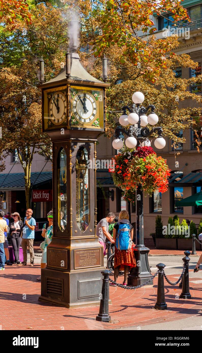 Steam Clock, Gastown, Downton Vancouver, British Columbia, Canada Stock