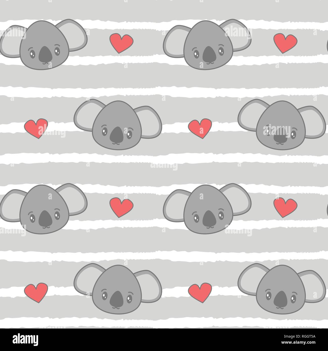 cute seamless vector pattern background illustration with baby koala ...