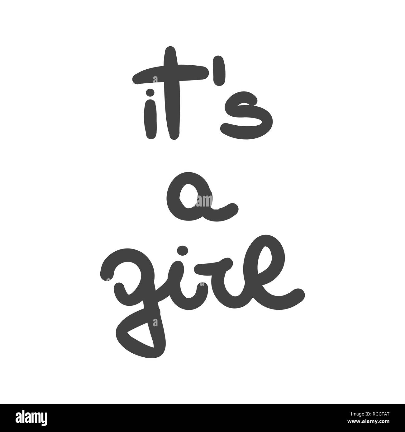 Hand drawn vector lettering "It's a girl" text Stock Vector Image &amp; Art ...