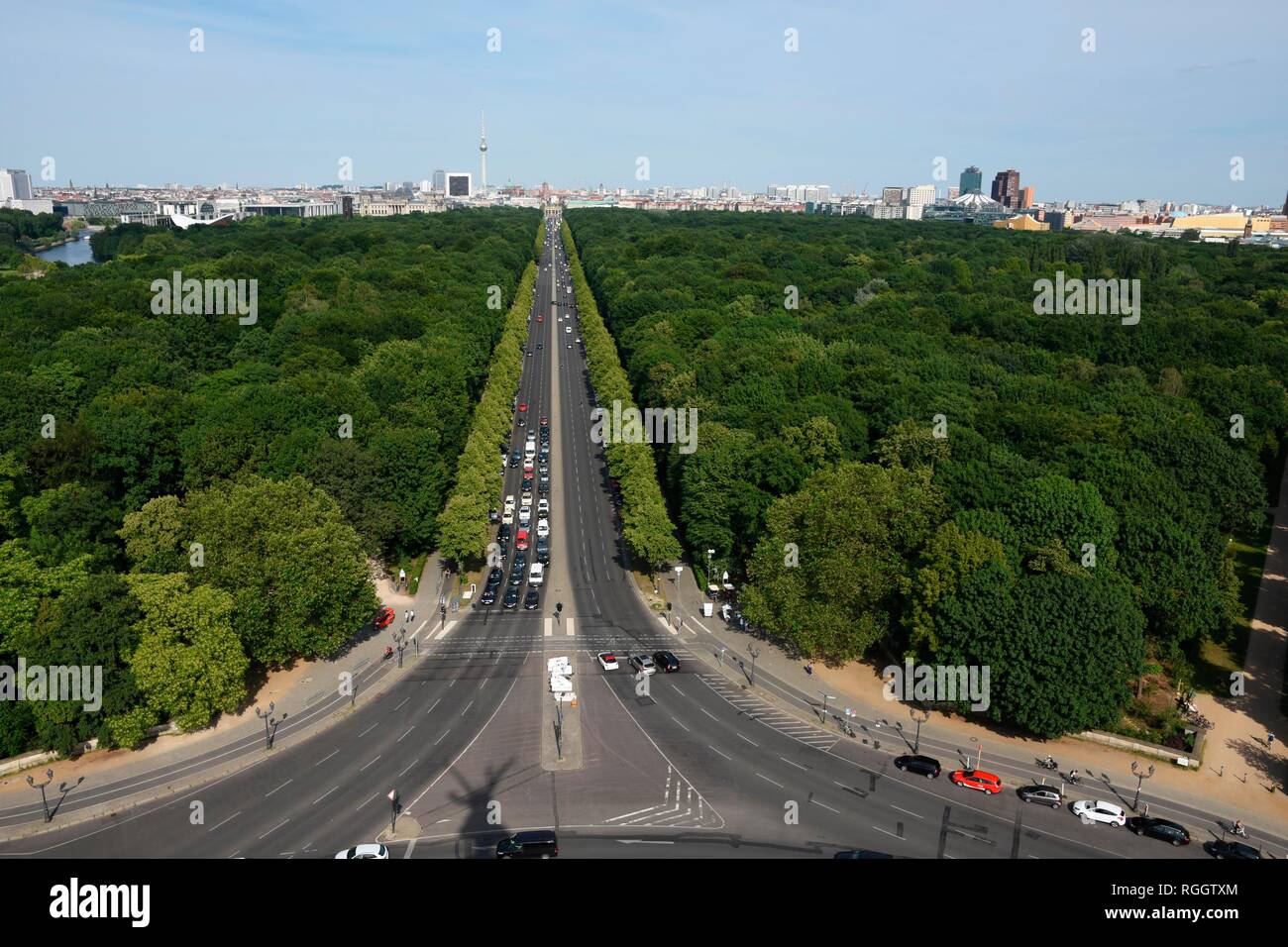 View from Victory Column to Straße des 17. Juni, Berlin, Germany Stock Photo